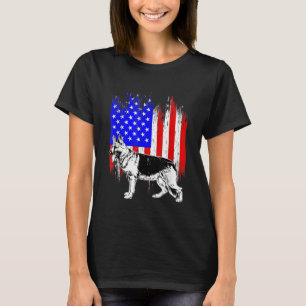 Patriotischer Deutscher Schäferhund Amerikanische  T-Shirt