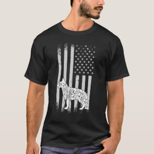 Patriotischer Deutscher Schäferhund Amerikanische T-Shirt
