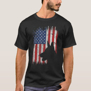 Patriotischer Deutscher Schäferhund Amerikanischer T-Shirt