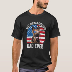 Patriotischer deutscher Schäferhund-Vater amerikan T-Shirt