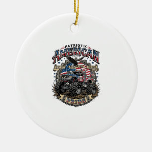 Patriotischer Diesel-Biest-Freiheits-Monster-Truck Keramik Ornament