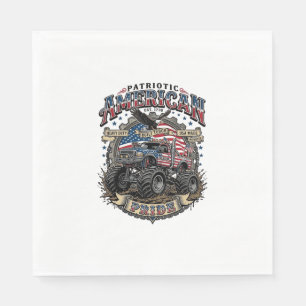 Patriotischer Diesel-Biest-Freiheits-Monstertruck- Serviette