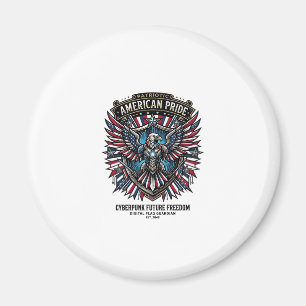 Patriotischer digitaler Flaggenwächter Cyberpunk Z Magnet