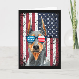Patriotischer Dobermann Pinscher 4. Juli USA Ameri Karte