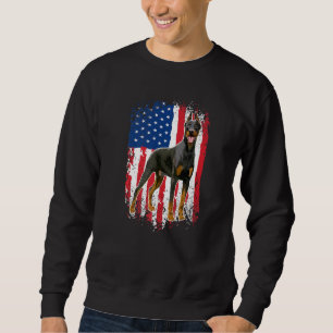 Patriotischer Dobermann Pinscher Hund Amerikanisch Sweatshirt