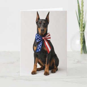 Patriotischer Dobermann Pinscher Karte