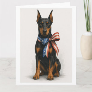 Patriotischer Dobermann Pinscher Karte