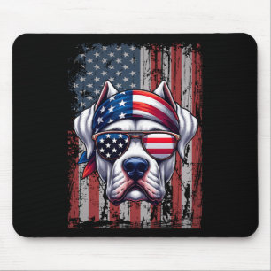 Patriotischer Dogo Argentino Hund Lover Us Flag In Mousepad