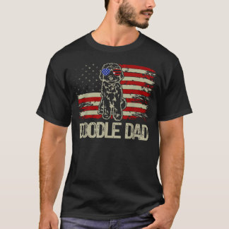 Patriotischer Doodle-Vater Goldendoodle Amerikanis T-Shirt