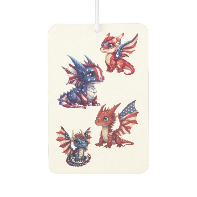 Patriotischer Drache Autolufterfrischer (Vorderseite)