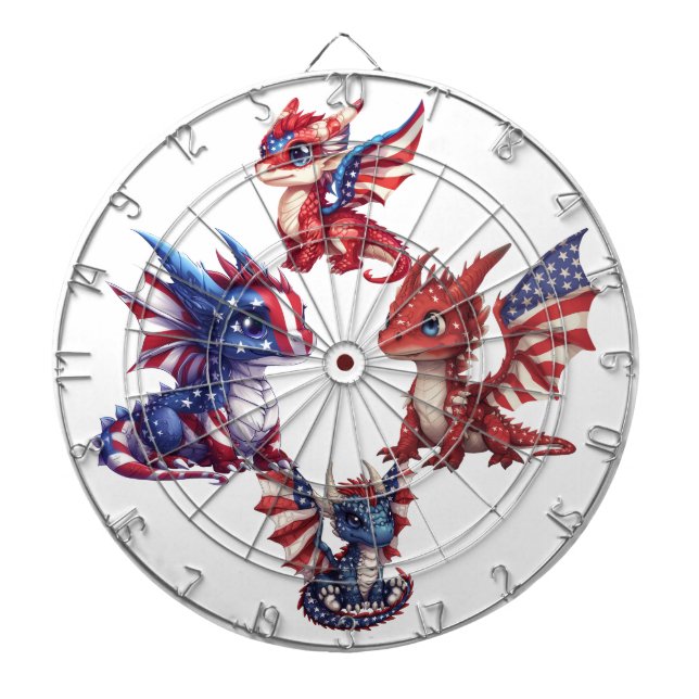 Patriotischer Drache Dartscheibe (vorne)