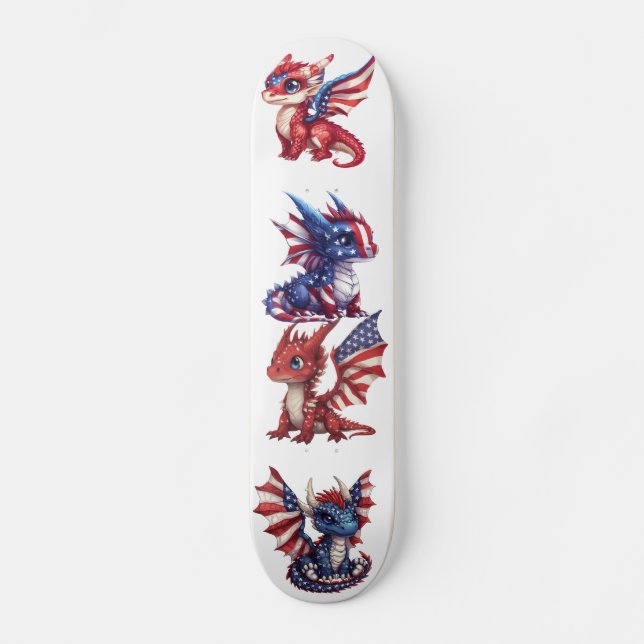 Patriotischer Drache Skateboard (Vorderseite)