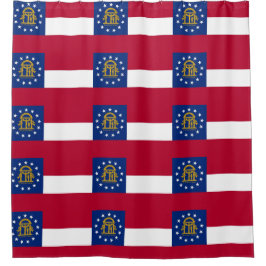 Patriotischer Duschvorhang mit Flagge Georgiens