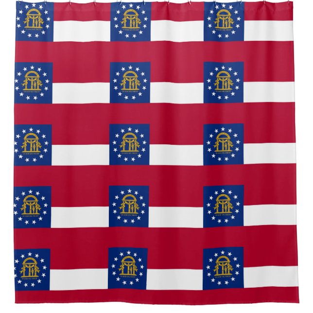 Patriotischer Duschvorhang mit Flagge Georgiens (Vorderseite)