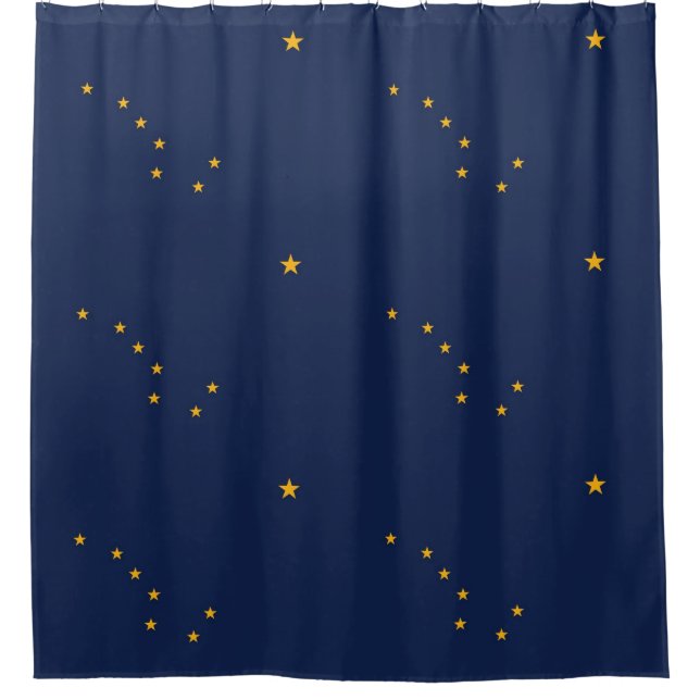 Patriotischer Duschvorhang mit Flagge von Alaska,  (Vorderseite)