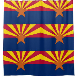 Patriotischer Duschvorhang mit Flagge von Arizona,