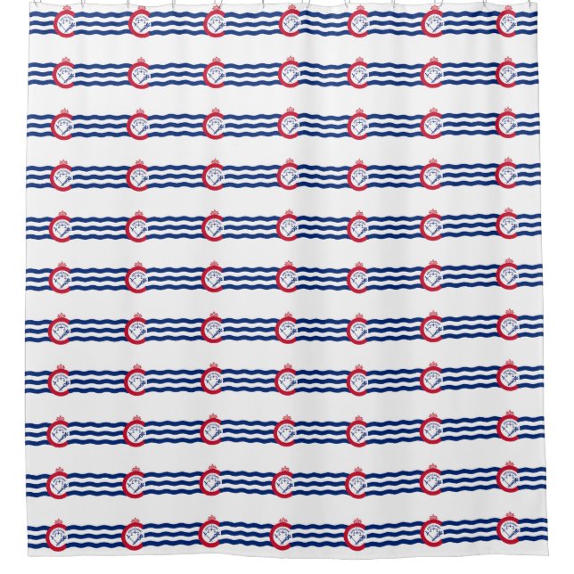 Patriotischer Duschvorhang mit Flagge von Cincinna (Vorderseite)
