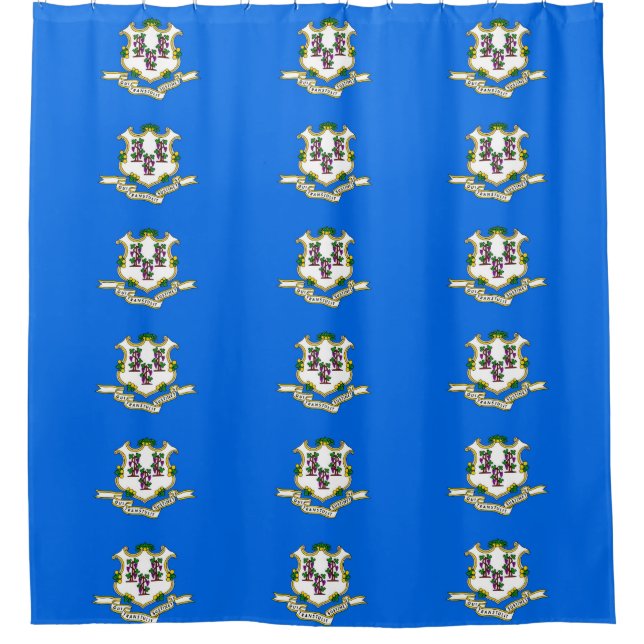 Patriotischer Duschvorhang mit Flagge von Connecti (Vorderseite)