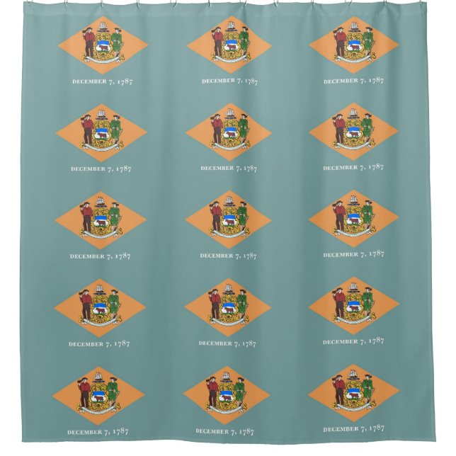 Patriotischer Duschvorhang mit Flagge von Delaware (Vorderseite)