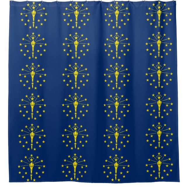 Patriotischer Duschvorhang mit Flagge von Indiana (Vorderseite)