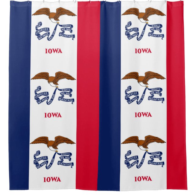 Patriotischer Duschvorhang mit Flagge von Iowa (Vorderseite)