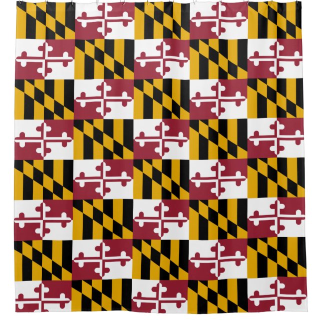Patriotischer Duschvorhang mit Flagge von Maryland (Vorderseite)