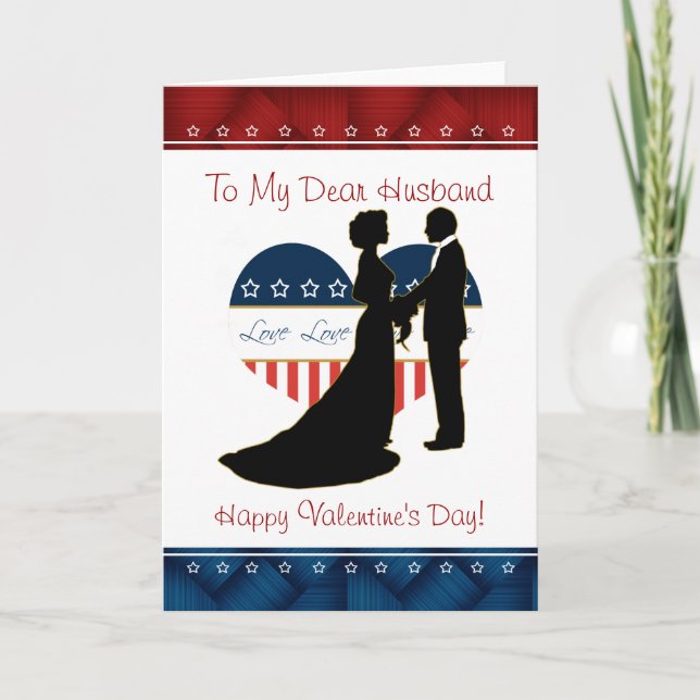Patriotischer Ehemann-Valentinstag-leere Karte (Vorderseite)