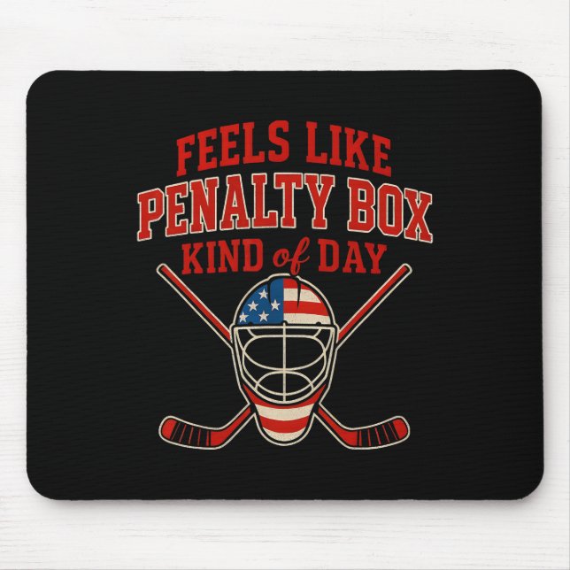 Patriotischer Eishockey 4. Juli-Flagge Lustiger Ei Mousepad (Vorne)