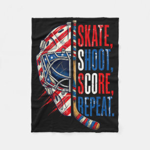 Patriotischer Eishockey-Schlittschuh-Schuss-Score- Fleecedecke