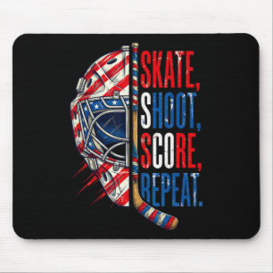 Patriotischer Eishockey-Schlittschuh-Schuss-Score- Mousepad