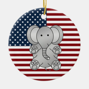 Patriotischer Elefant Keramikornament