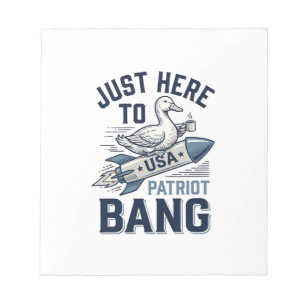 Patriotischer Enten-Rakete Vintage-Vector-Shirt-De Notizblock