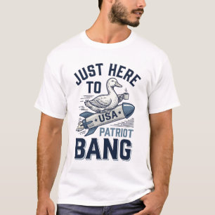 Patriotischer Enten-Rakete Vintage-Vector-Shirt-De T-Shirt