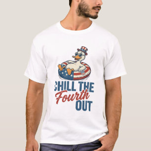Patriotischer Enten-Vierter-Juli-Schwimmhilfe-Shir T-Shirt