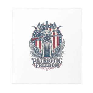 Patriotischer Entenjäger-Hund-Vektorgrafik-Shirt_1 Notizblock