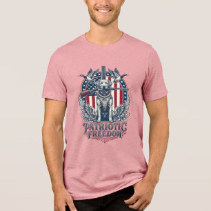Patriotischer Entenjäger-Hund-Vektorgrafik-Shirt_1 Tri-Blend Shirt