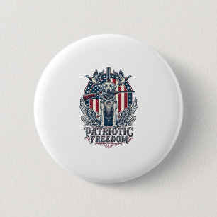 Patriotischer Entenjäger-Hund Vektorgrafik T-Shirt Button