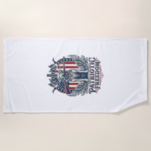 Patriotischer Entenjäger-Hund Vektorgrafik T-Shirt Strandtuch