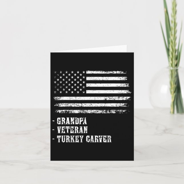 Patriotischer Erntedank Opa Offiziell Türkisches A Karte (Vorderseite)
