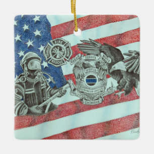 Patriotischer Ersthelfer Keramikornament