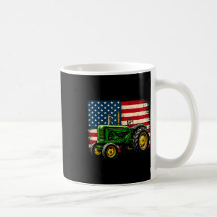 Patriotischer Farmer 4. Juli Traktor USA-Flagge Kaffeetasse