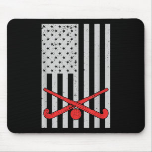 Patriotischer Feldhockey-Amerikanischer-Flagge-Fra Mousepad