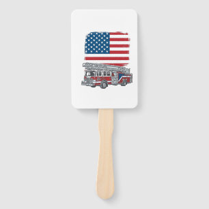 Patriotischer Feuerwehrauto Amerikanische Flagge V Fächer