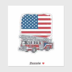 Patriotischer Feuerwehren Amerikanische Flagge Vin Aufkleber