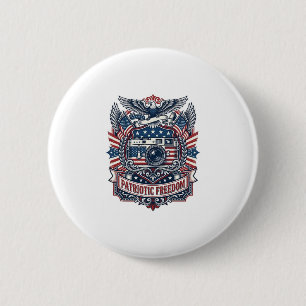 Patriotischer Film Kameramann Vektorgrafik T-Shirt Button