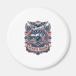 Patriotischer Film Kameramann Vektorgrafik T-Shirt Magnet