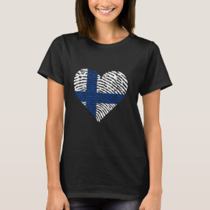 Patriotischer Finne Finnland Herz Finnische Wurzel T-Shirt