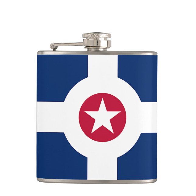 Patriotischer Flasche mit der Flagge von Indianapo Flachmann (Vorderseite)