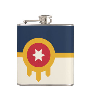 Patriotischer Flasche mit Fahne von Tulsa City Flachmann