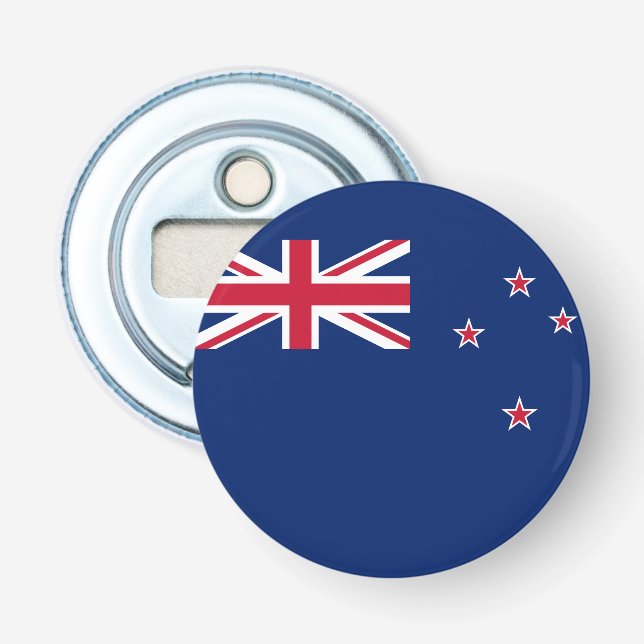 Patriotischer Flaschenöffner mit der Flagge Neusee (Vorderseite)